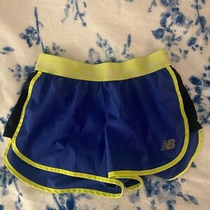 New Balance Blue and Yellow Athletic Shorts